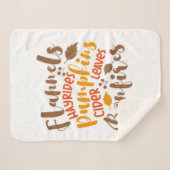 Flannels Hay Rides Pumpkins Cider Blätter Bonfire Sherpadecke (Vorderseite (Horizontal))