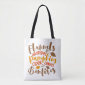 Flannels Hay Rides Pumpkins Cider Blätter Bonfire Tasche (Vorderseite)