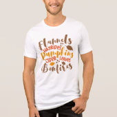 Flannels Hay Rides Pumpkins Cider Blätter Bonfire Tri-Blend Shirt (Vorderseite)