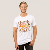 Flannels Hay Rides Pumpkins Cider Blätter Bonfire Tri-Blend Shirt (Vorderseite voll)