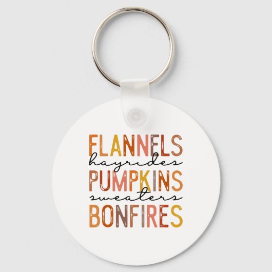 Flannels Hayriders Bonfire Pumpkins Leopard Fall Schlüsselanhänger (Vorderseite)