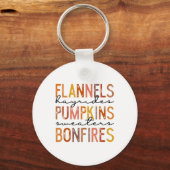 Flannels Hayriders Bonfire Pumpkins Leopard Fall Schlüsselanhänger (Vorderseite)