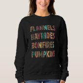 Flannels Hayrides Bonfire Pumpkins Boho Leopard F Sweatshirt (Vorderseite)