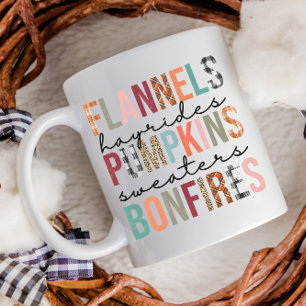 Flannels Hayrides Pumpkins Bonfire Kariert Fun Fal Kaffeetasse