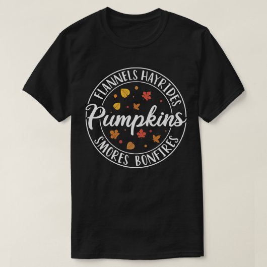 Flannels Hayrides Pumpkins Smores Bonfire Funny A T-Shirt (Design vorne)