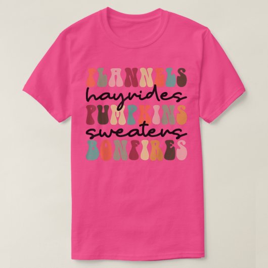 Flannels Hayrides Pumpkins Sweaters Bonfire Autum T-Shirt (Design vorne)