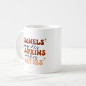 Flannels Hayrides Pumpkins Sweatins Bonfire Fall Kaffeetasse (Vorderseite Links)