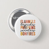 Flannels Hayrides Pumpkins Vintag Sweaters Bonfir Button (Vorne & Hinten)