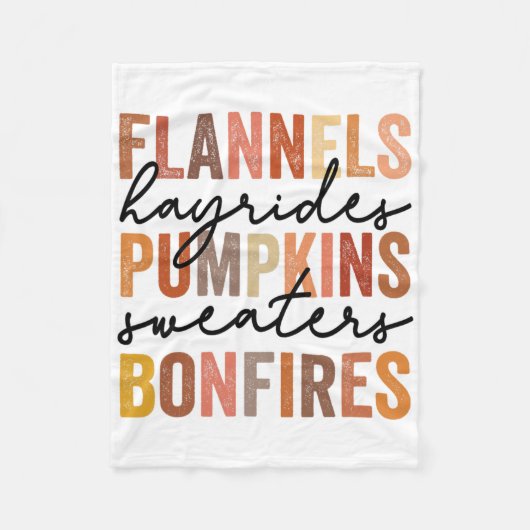 Flannels Hayrides Pumpkins Vintag Sweaters Bonfir Fleecedecke (Vorderseite)