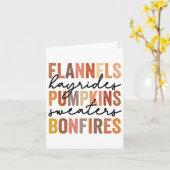 Flannels Hayrides Pumpkins Vintag Sweaters Bonfir Karte (Gelbe Blume)