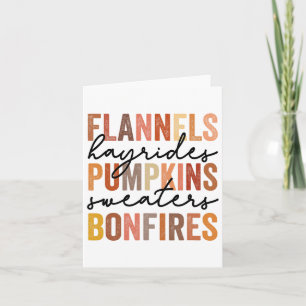 Flannels Hayrides Pumpkins Vintag Sweaters Bonfir Karte