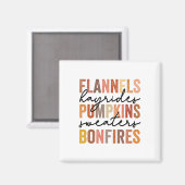 Flannels Hayrides Pumpkins Vintag Sweaters Bonfir Magnet (Vorderseite/Rückseite)