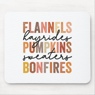 Flannels Hayrides Pumpkins Vintag Sweaters Bonfir Mousepad