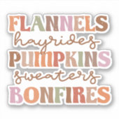 Flannels Pumpkins Bonfire Aufkleber (Vorderseite)