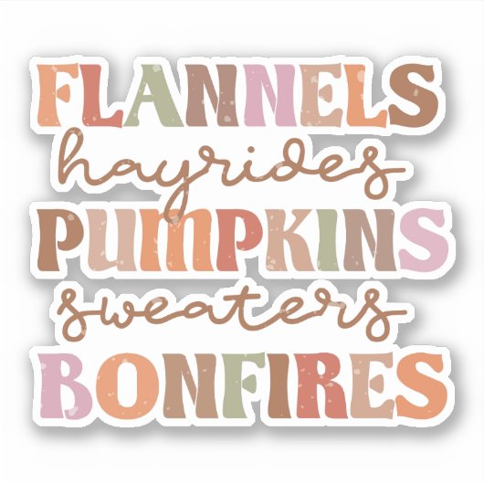 Flannels Pumpkins Bonfire Aufkleber (Vorderseite)