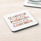 Flannels Pumpkins Bonfire Getränkeuntersetzer (Linke Seite)