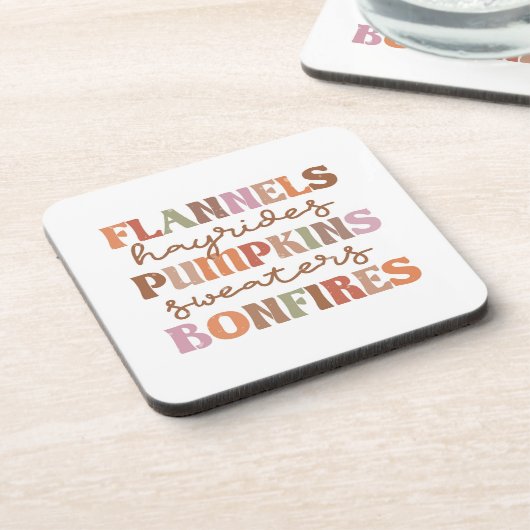 Flannels Pumpkins Bonfire Getränkeuntersetzer (Linke Seite)