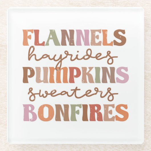 Flannels Pumpkins Bonfire Glasuntersetzer (Vorderseite)