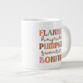 Flannels Pumpkins Bonfire Jumbo-Tasse (Vorderseite Rechts)