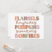 Flannels Pumpkins Bonfire Karte (Vorderseite/Rückseite Beispiel)