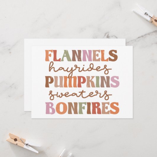 Flannels Pumpkins Bonfire Karte (Vorderseite/Rückseite Beispiel)