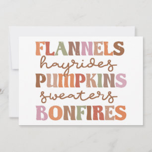 Flannels Pumpkins Bonfire Karte