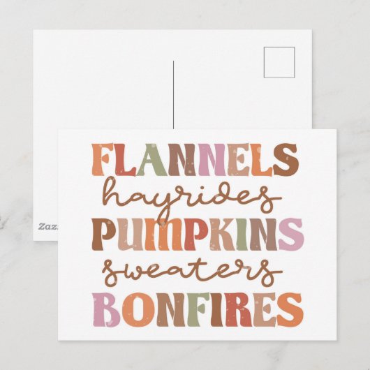 Flannels Pumpkins Bonfire Postkarte (Vorne/Hinten)