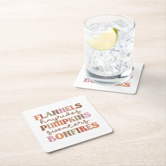 Flannels Pumpkins Bonfire Rechteckiger Pappuntersetzer (Vor Ort)