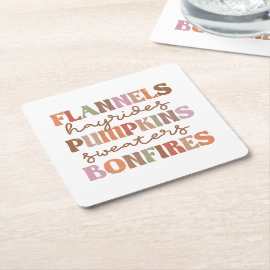 Flannels Pumpkins Bonfire Rechteckiger Pappuntersetzer (angewinkelt)