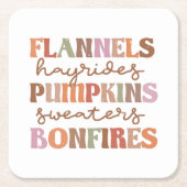 Flannels Pumpkins Bonfire Rechteckiger Pappuntersetzer (Vorderseite)
