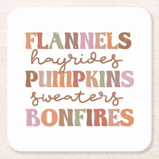 Flannels Pumpkins Bonfire Rechteckiger Pappuntersetzer (Vorderseite)