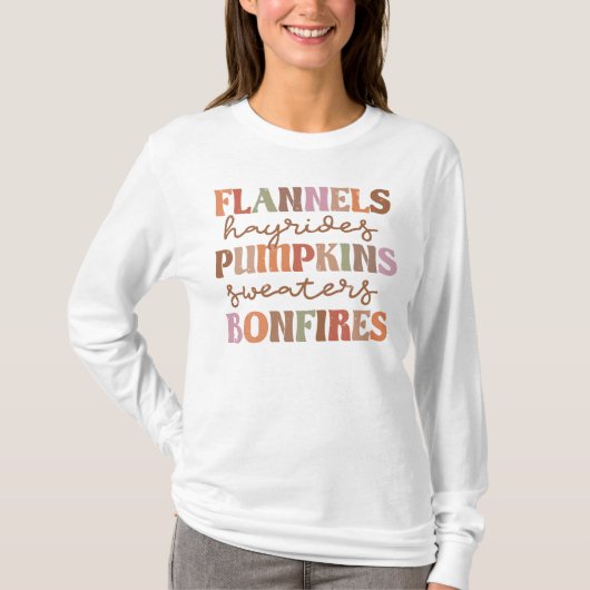 Flannels Pumpkins Bonfire T-Shirt (Vorderseite)