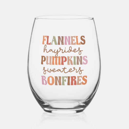 Flannels Pumpkins Bonfire Weinglas Ohne Stiel (Vorderseite)