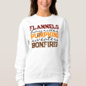 Flannels Pumpkins Hayrides Bonfire Fall T - Shirt (Vorderseite)