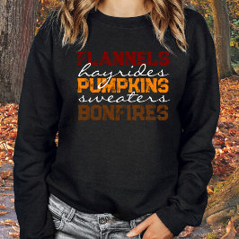 Flannels Pumpkins Hayrides Bonfire Fall T - Shirt