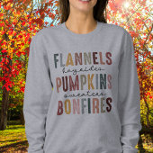 Flannes, Pumkins, Hayrides, Bonbrände, Fall Sweatshirt