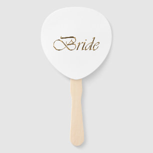 Flansch, Gold Script Elegant White Wedding Fächer