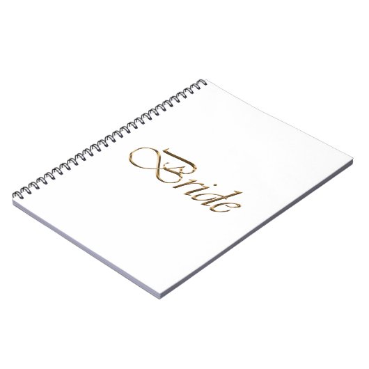 Flansch, Gold Script Elegant White Wedding Notizblock (Linke Seite)