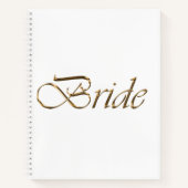 Flansch, Gold Script Elegant White Wedding Notizblock (Vorderseite)