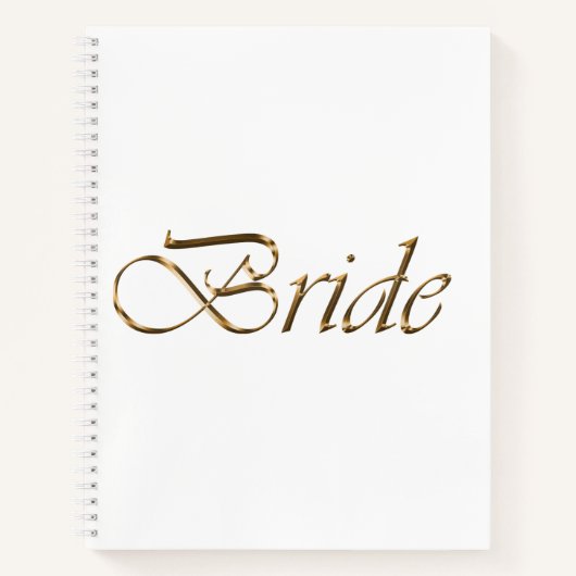 Flansch, Gold Script Elegant White Wedding Notizblock (Vorderseite)