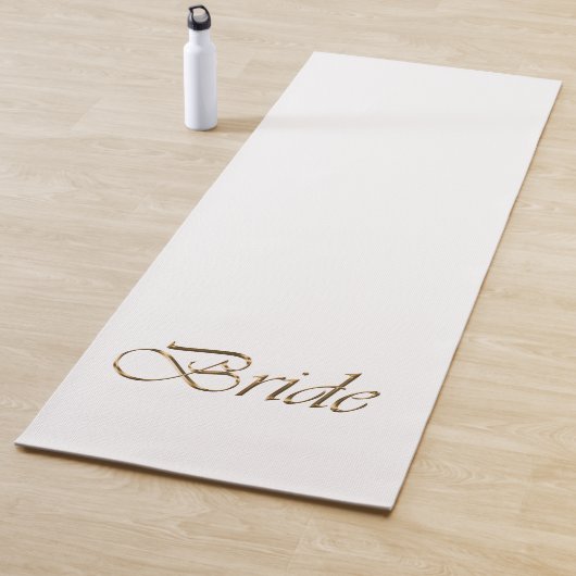 Flansch, Gold Script Elegant White Wedding Yogamatte (Beispiel)