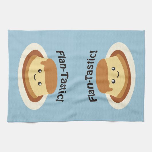 Flantastic! Niedlicher Flan Geschirrtuch (Horizontal)