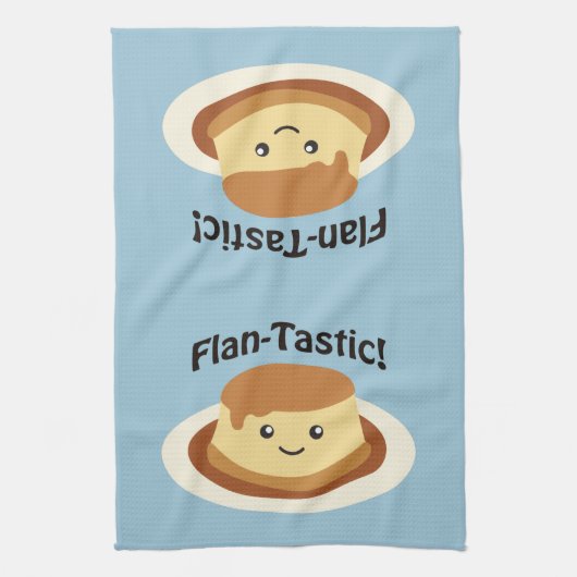 Flantastic! Niedlicher Flan Geschirrtuch (Vertikal)