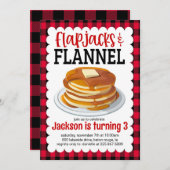 Flapjacks und Flannel Pancake zum Geburtstag einla Einladung (Vorne/Hinten)