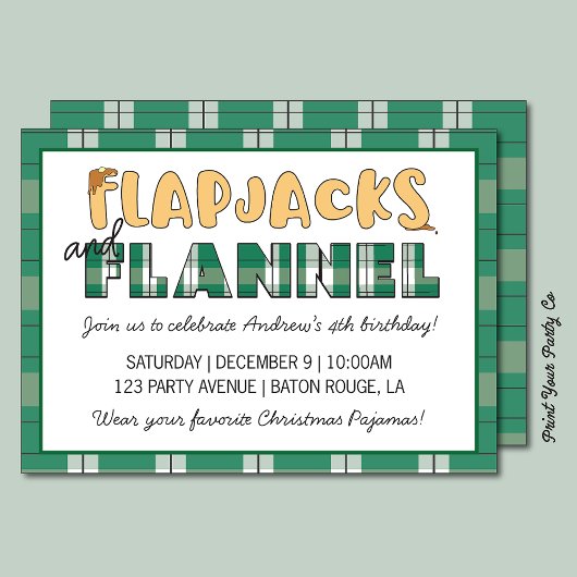 Flapjacks und Flannel-Party Einladung
