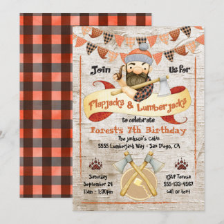 Flapjacks und Lumberjacks Geburtstagsparty lädt ei Einladung