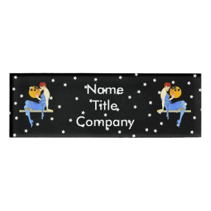 Flapper 1920 Ladys on a Shelf Red Hair Stars Namenschild