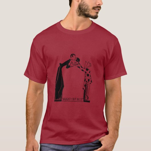 Flapper Art Deco Couple Naughty but Nice T-Shirt (Vorderseite)