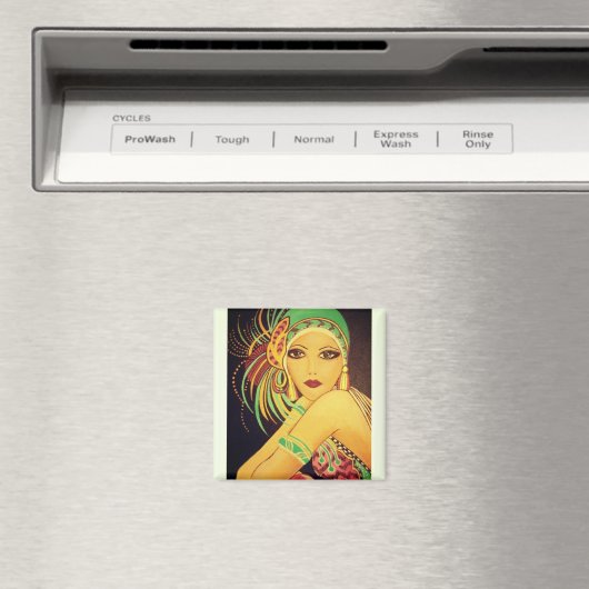 Flapper Art Deco Dancer Lady Magnet (In Situ (Geschirrspüler))