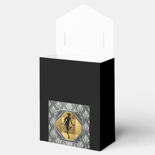 Flapper Art Deco Gatsby Small Zent Party Box Geschenkschachtel (Geöffnet)